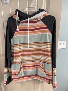 AMPERSAND AVE Gray & Multi Color Hoodie with Double Hood